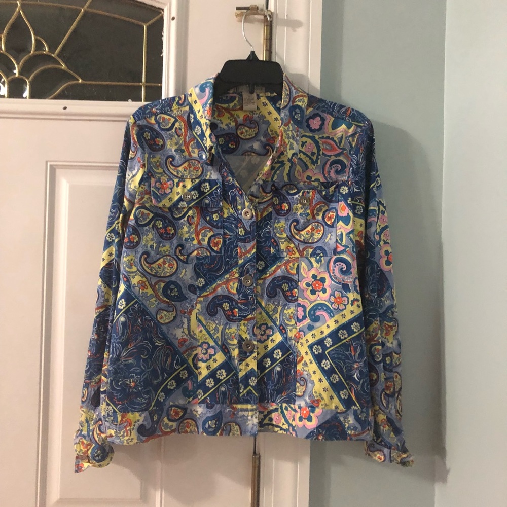 Patterned Button Up Shirt - image 1